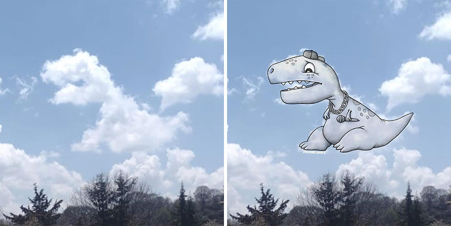 This Artist Creates Fun Illustrations On Pictures Of Clouds (35 New Pics) This Artist Creates Fun Illustrations On Pictures Of Clouds (35 New Pics)