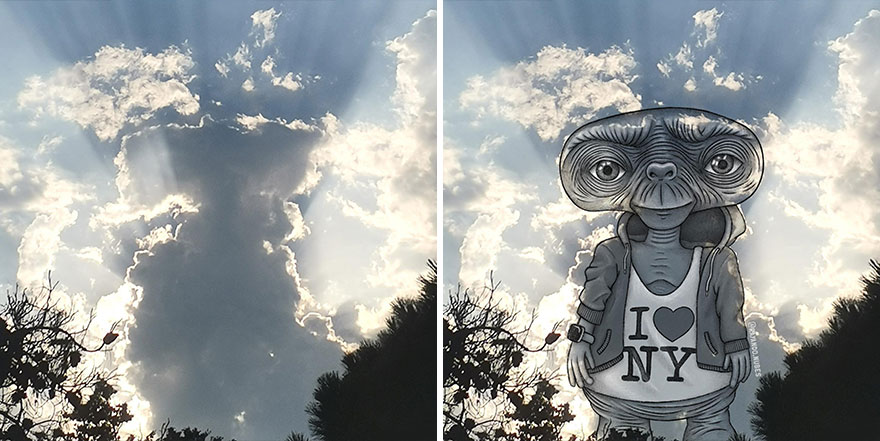 This Artist Creates Fun Illustrations On Pictures Of Clouds (35 New Pics) This Artist Creates Fun Illustrations On Pictures Of Clouds (35 New Pics)