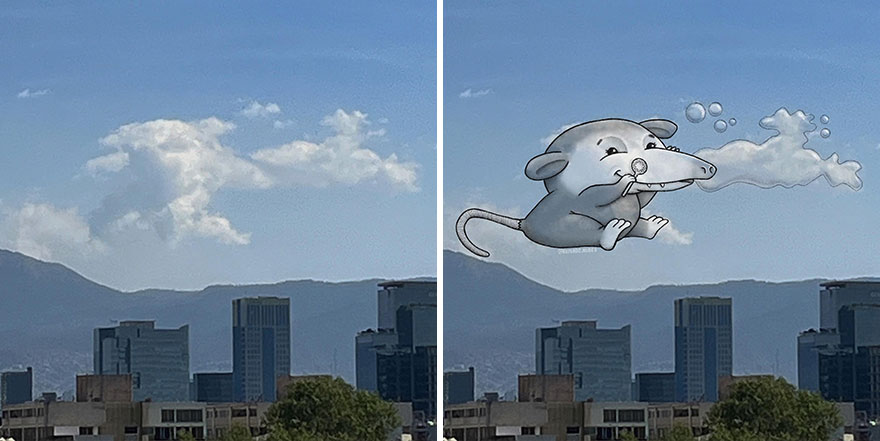 This Artist Creates Fun Illustrations On Pictures Of Clouds (35 New Pics) This Artist Creates Fun Illustrations On Pictures Of Clouds (35 New Pics)