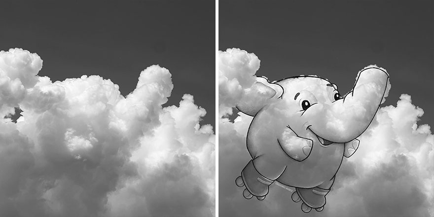 This Artist Creates Fun Illustrations On Pictures Of Clouds (35 New Pics) This Artist Creates Fun Illustrations On Pictures Of Clouds (35 New Pics)