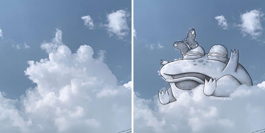 This Artist Creates Fun Illustrations On Pictures Of Clouds (35 New Pics) This Artist Creates Fun Illustrations On Pictures Of Clouds (35 New Pics)