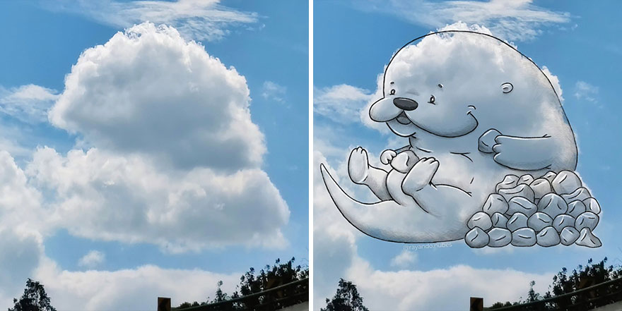 This Artist Creates Fun Illustrations On Pictures Of Clouds (35 New Pics) This Artist Creates Fun Illustrations On Pictures Of Clouds (35 New Pics)