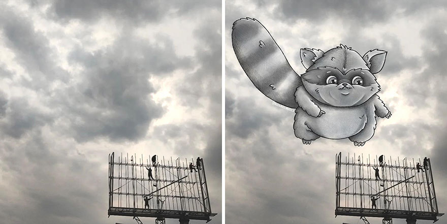 This Artist Creates Fun Illustrations On Pictures Of Clouds (35 New Pics) This Artist Creates Fun Illustrations On Pictures Of Clouds (35 New Pics)