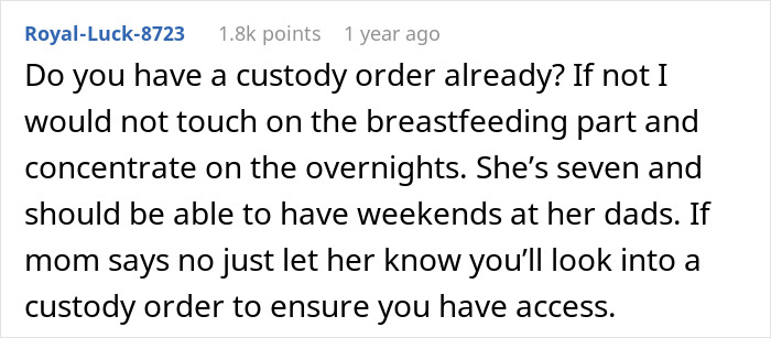 Dad Is Fed Up With Ex-Wife Breastfeeding 7 Y.O Daughter And Saying She’ll Stop “When She’s Ready” Dad Is Fed Up With Ex-Wife Breastfeeding 7 Y.O Daughter And Saying She’ll Stop “When She’s Ready”