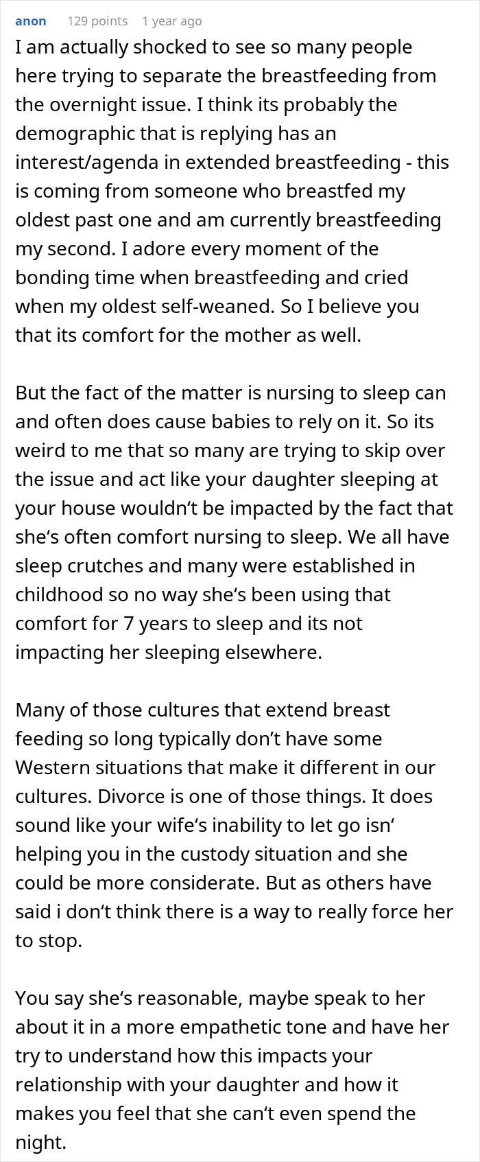 Dad Is Fed Up With Ex-Wife Breastfeeding 7 Y.O Daughter And Saying She’ll Stop “When She’s Ready” Dad Is Fed Up With Ex-Wife Breastfeeding 7 Y.O Daughter And Saying She’ll Stop “When She’s Ready”