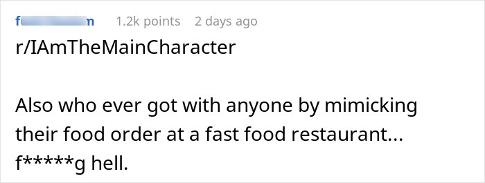 Woman With Main Character Syndrome Freaks Out After Stranger Orders The Same Meal