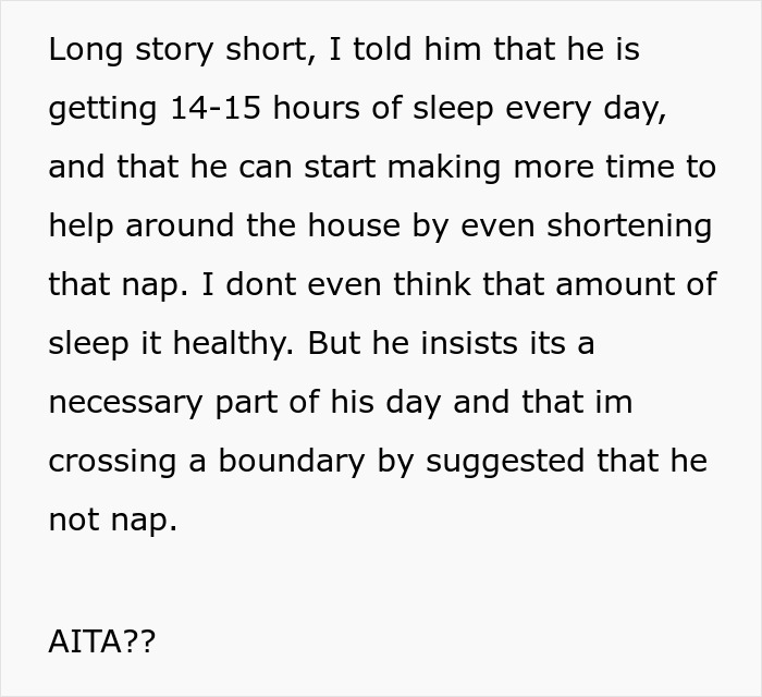 Girlfriend Is Confused Why Her BF Takes 4-Hour Naps, Begs Him To Help Her With Chores Girlfriend Is Confused Why Her BF Takes 4-Hour Naps, Begs Him To Help Her With Chores