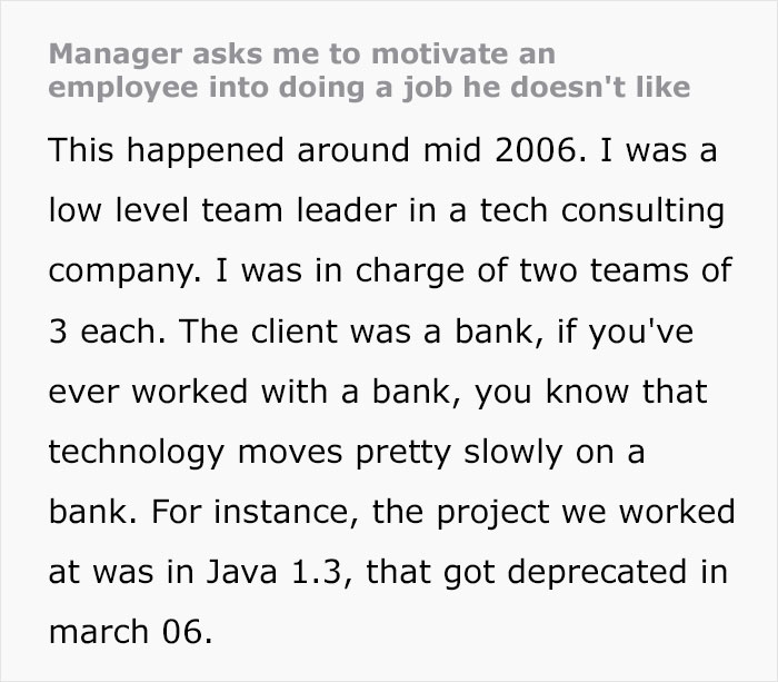 Team Lead Gets Told He’s Bad At Motivating, So He Encourages Their Star Employee To Quit Team Lead Gets Told He’s Bad At Motivating, So He Encourages Their Star Employee To Quit