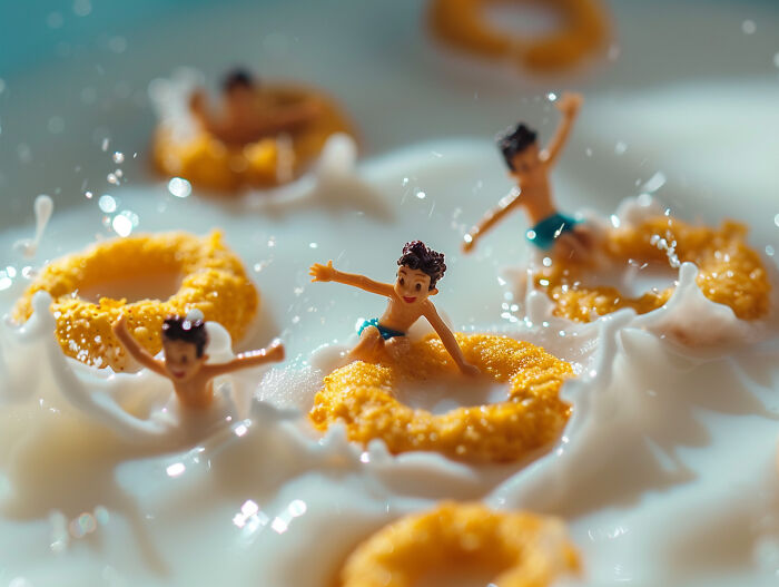 Enchanting Micro-Adventures: 10 Images That I Created With AI Of A Giant Food Galaxy