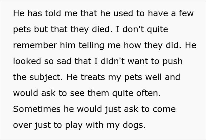 Woman Dumps Her BF After His Parents Warn Her Not To Leave Him Alone With Her Pets Woman Dumps Her BF After His Parents Warn Her Not To Leave Him Alone With Her Pets