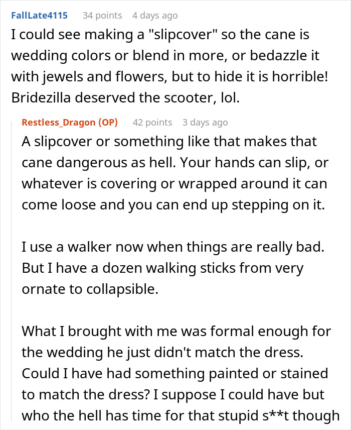 Bridezilla Hides Veteran’s Cane That Doesn’t Fit Her Wedding Aesthetic, Regrets It Immediately Bridezilla Hides Veteran’s Cane That Doesn’t Fit Her Wedding Aesthetic, Regrets It Immediately