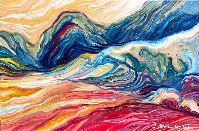 I Can&#8217;t Get Rid Of The Flames In My Landscape Paintings (12 Pics)