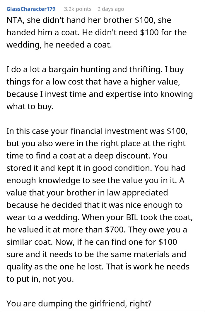 Man Refuses To Back Down After Fiancée’s Family Turn On Him Over $700 Coat