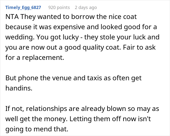 Man Refuses To Back Down After Fiancée’s Family Turn On Him Over $700 Coat