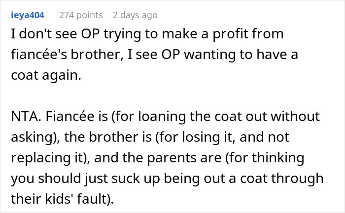 Man Refuses To Back Down After Fiancée’s Family Turn On Him Over $700 Coat