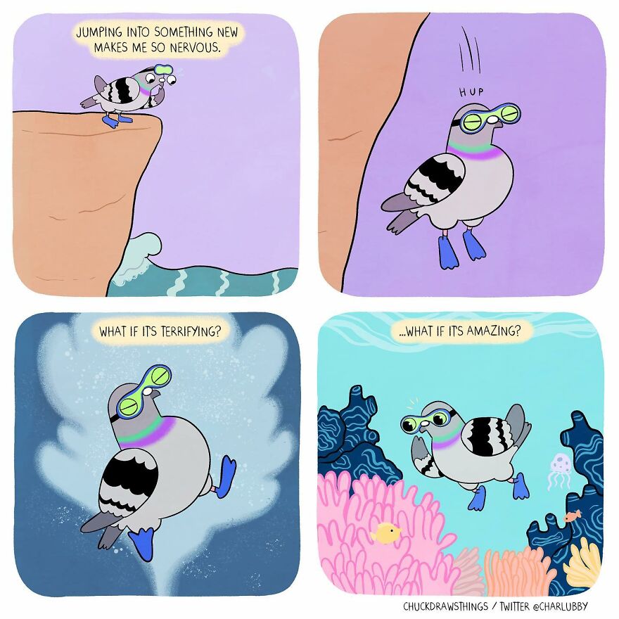 Artist Illustrates What It’s Like To Live With Anxiety And Depression Through The Eyes Of A Pigeon (30 New Pics) Artist Illustrates What It’s Like To Live With Anxiety And Depression Through The Eyes Of A Pigeon (30 New Pics)