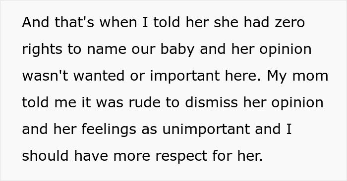 “AITA For Telling My Mom She Has Zero Rights To Name My Wife’s And My Child” “AITA For Telling My Mom She Has Zero Rights To Name My Wife’s And My Child”
