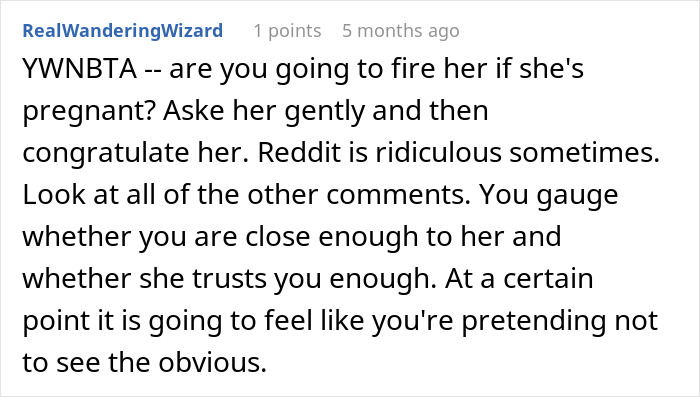 Boss Wonders If He Should Ask Employee If She&#8217;s Pregnant: &#8220;We Live In A Right To Fire State&#8221;