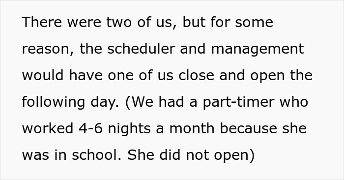 “Close At 11 PM, Open At 5 AM”: Management Refuses To Let Employee Switch Schedules, Regrets It “Close At 11 PM, Open At 5 AM”: Management Refuses To Let Employee Switch Schedules, Regrets It