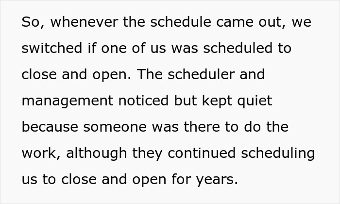 “Close At 11 PM, Open At 5 AM”: Management Refuses To Let Employee Switch Schedules, Regrets It “Close At 11 PM, Open At 5 AM”: Management Refuses To Let Employee Switch Schedules, Regrets It