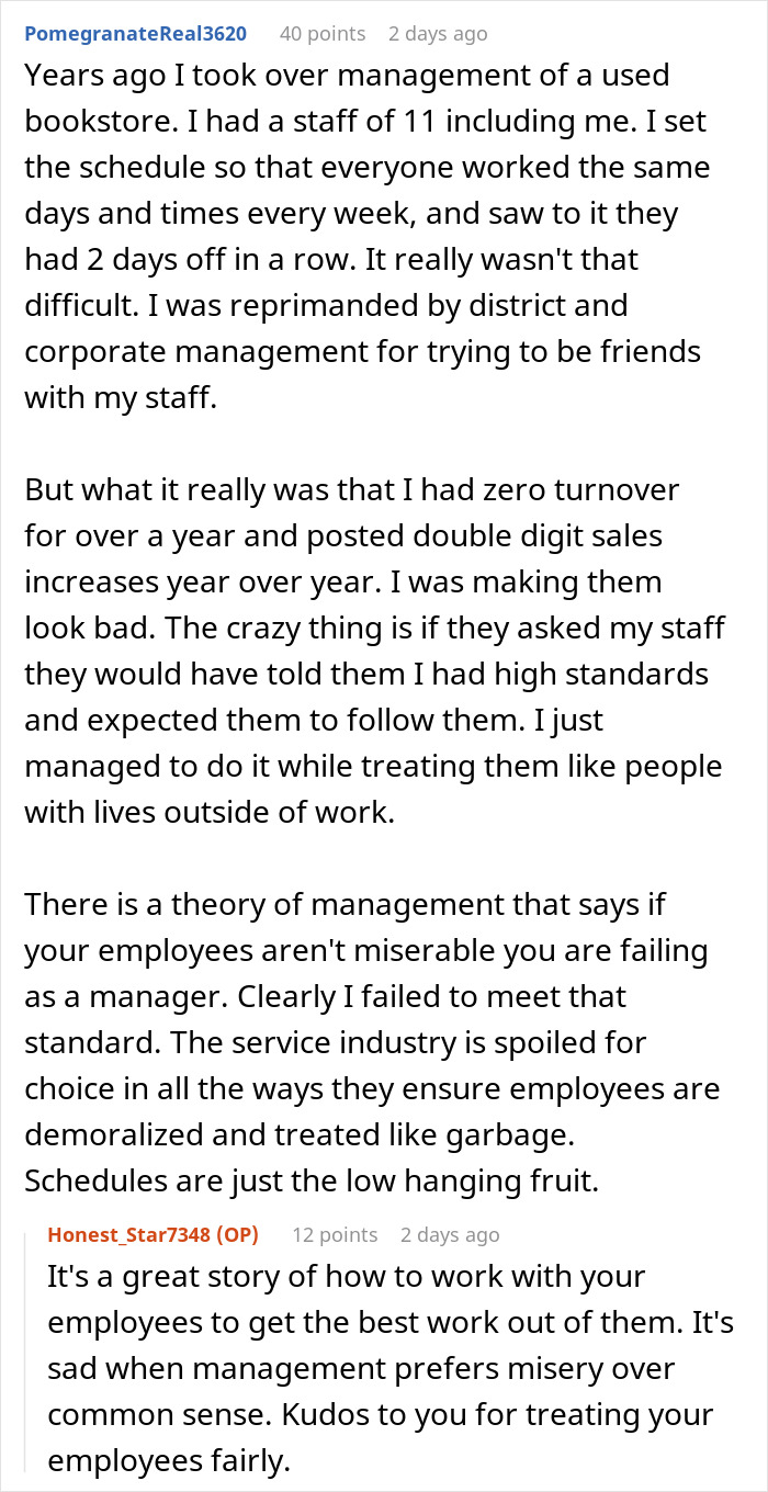 “Close At 11 PM, Open At 5 AM”: Management Refuses To Let Employee Switch Schedules, Regrets It “Close At 11 PM, Open At 5 AM”: Management Refuses To Let Employee Switch Schedules, Regrets It