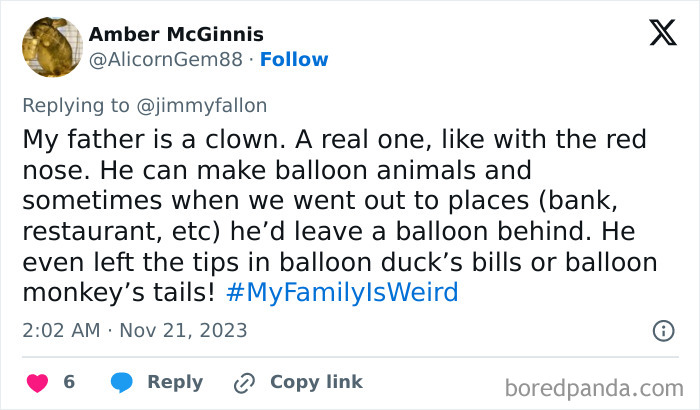 Jimmy Fallon Asks For Epic #MyFamilyIsWeird Stories, 30 Online Users Deliver Jimmy Fallon Asks For Epic #MyFamilyIsWeird Stories, 30 Online Users Deliver
