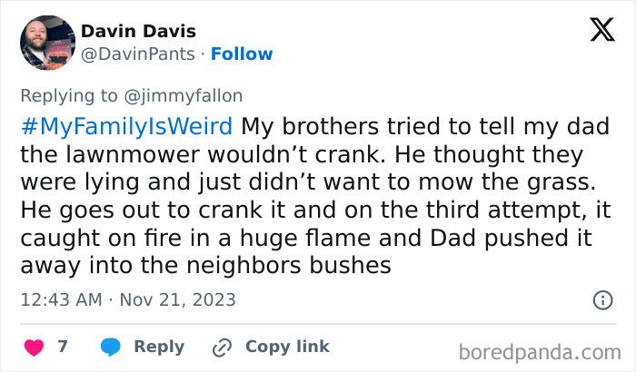 Jimmy Fallon Asks For Epic #MyFamilyIsWeird Stories, 30 Online Users Deliver Jimmy Fallon Asks For Epic #MyFamilyIsWeird Stories, 30 Online Users Deliver