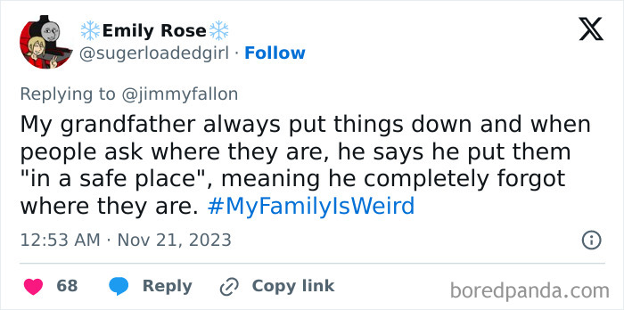 Jimmy Fallon Asks For Epic #MyFamilyIsWeird Stories, 30 Online Users Deliver Jimmy Fallon Asks For Epic #MyFamilyIsWeird Stories, 30 Online Users Deliver