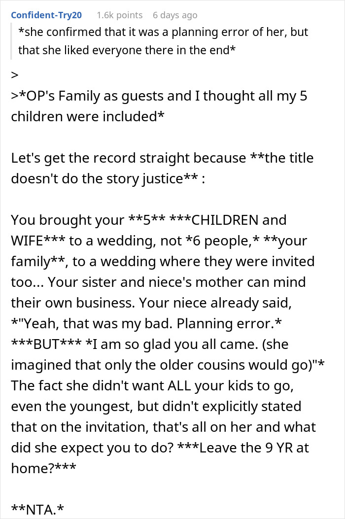 &ldquo;Am I A [Jerk] For Bringing 6 People With Me To My Niece&rsquo;s Wedding?&rdquo;