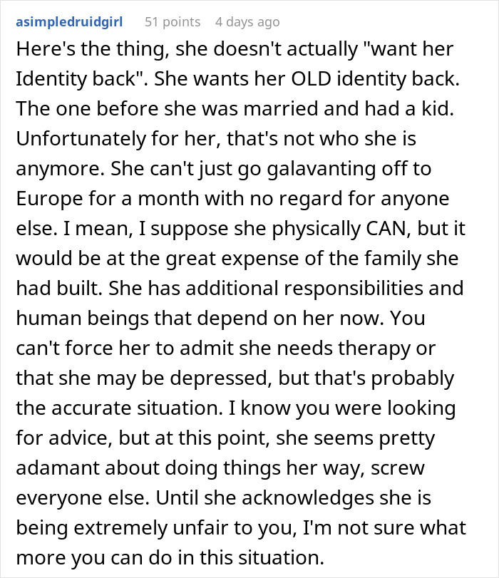 Husband Is Thinking Of Ending His Marriage After His Wife Asks For A Month Off From Being A Mom Husband Is Thinking Of Ending His Marriage After His Wife Asks For A Month Off From Being A Mom