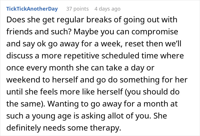 Husband Is Thinking Of Ending His Marriage After His Wife Asks For A Month Off From Being A Mom Husband Is Thinking Of Ending His Marriage After His Wife Asks For A Month Off From Being A Mom