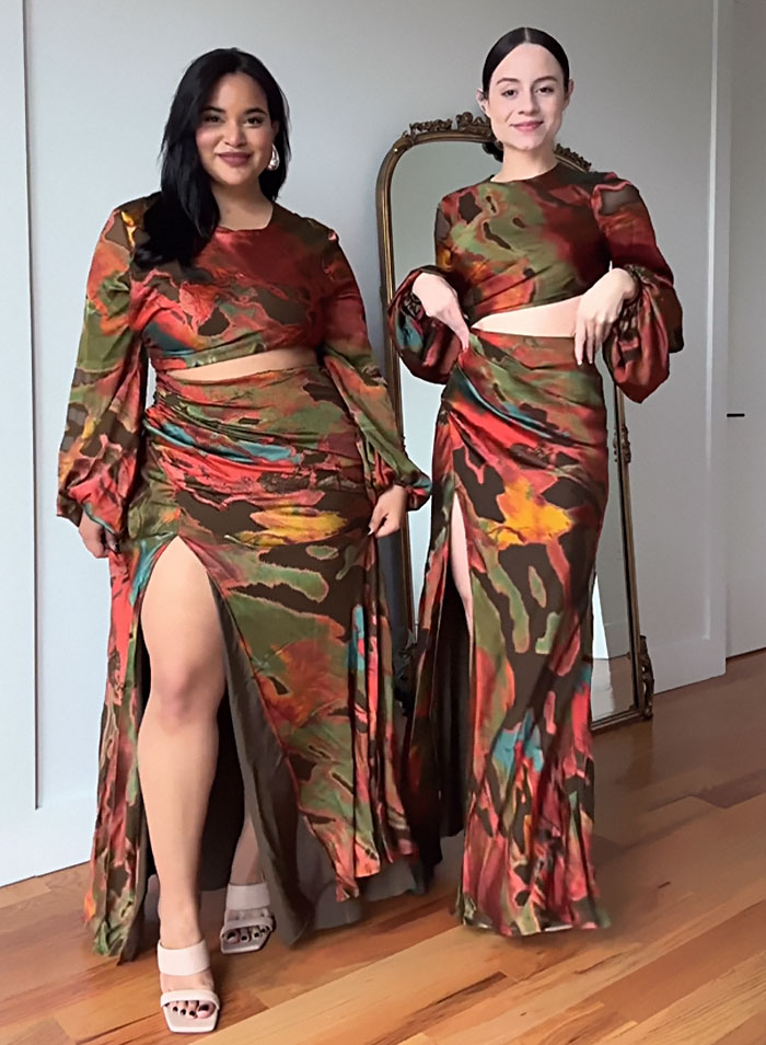 “Style, Not Size”: Two Friends Wear The Same Outfit To Show There Is No “Ideal” Body Type (38 New Pics) “Style, Not Size”: Two Friends Wear The Same Outfit To Show There Is No “Ideal” Body Type (38 New Pics)