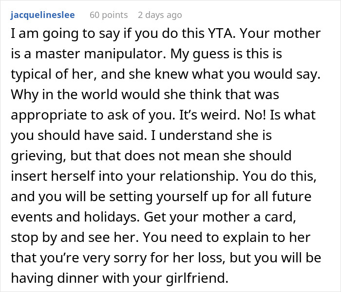 Guy Asks If He’d Be A Jerk To Spend Valentine’s With Mom Instead Of GF, Gets A Reality Check Guy Asks If He’d Be A Jerk To Spend Valentine’s With Mom Instead Of GF, Gets A Reality Check