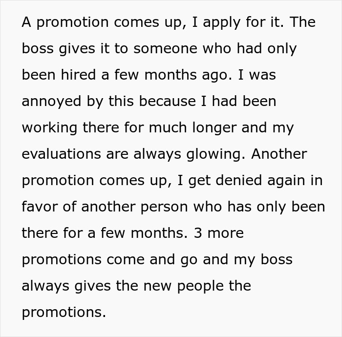 Boss Tells Employee They Won’t Be Promoted, Regrets It After They Stop Doing Extra Boss Tells Employee They Won’t Be Promoted, Regrets It After They Stop Doing Extra