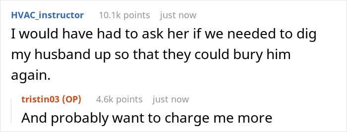 Woman Shares A Mildly Infuriating Story About A Call From Funeral Home Where She Buried Her Husband