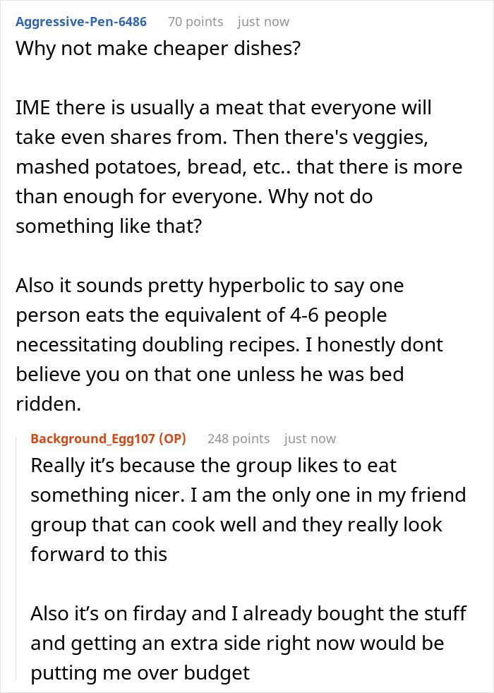 &ldquo;Am I The [Jerk] For Not Inviting My Friend&rsquo;s Husband To Dinner Because He Eats Too Much&rdquo;