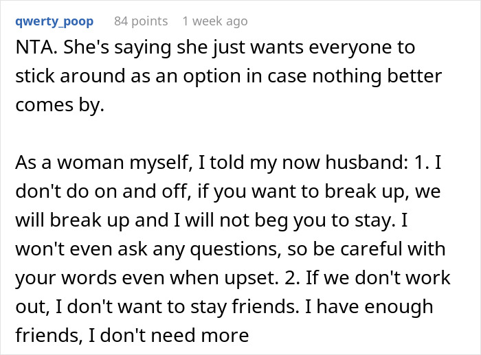 Guy Laughs At 30 Y.O. Woman’s Unrealistic Expectation Of Rejected Guys Winning Her Heart Over Slowly Guy Laughs At 30 Y.O. Woman’s Unrealistic Expectation Of Rejected Guys Winning Her Heart Over Slowly