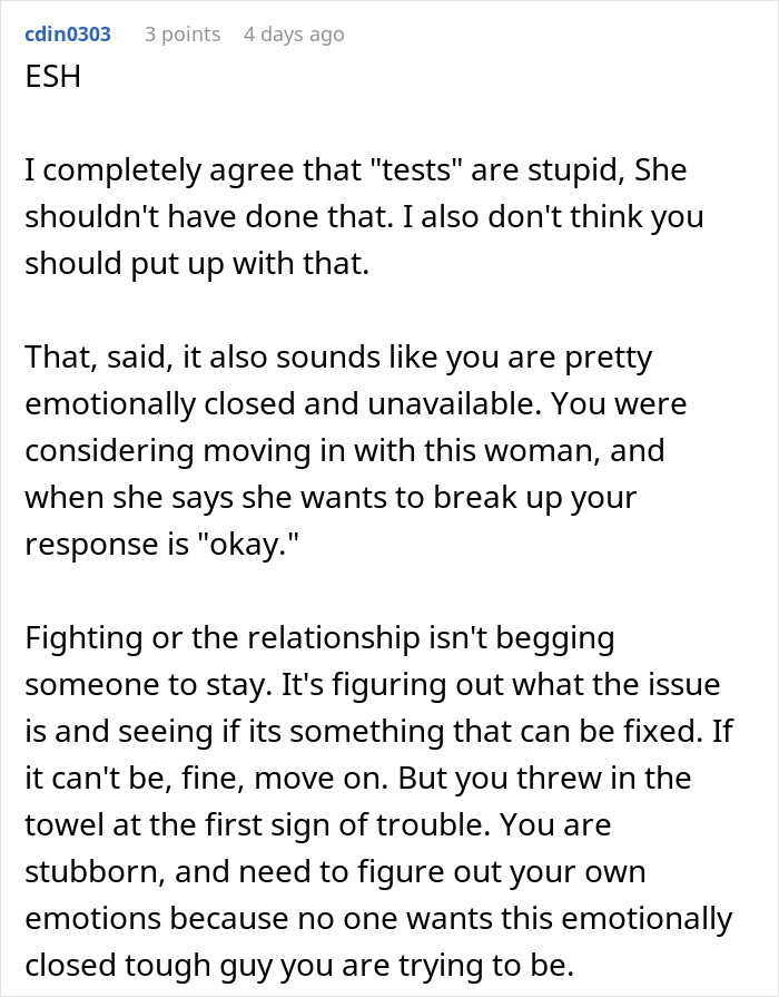 “AITAH For Breaking Up With My Girlfriend When She Tested Me?” “AITAH For Breaking Up With My Girlfriend When She Tested Me?”