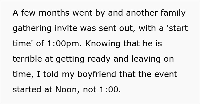 Woman Lies To BF About Event Start Date Because She’s Tired Of His Selfish Behavior Woman Lies To BF About Event Start Date Because She’s Tired Of His Selfish Behavior