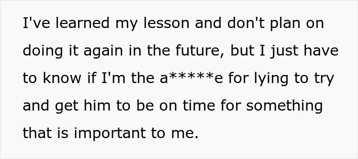 Woman Lies To BF About Event Start Date Because She’s Tired Of His Selfish Behavior Woman Lies To BF About Event Start Date Because She’s Tired Of His Selfish Behavior