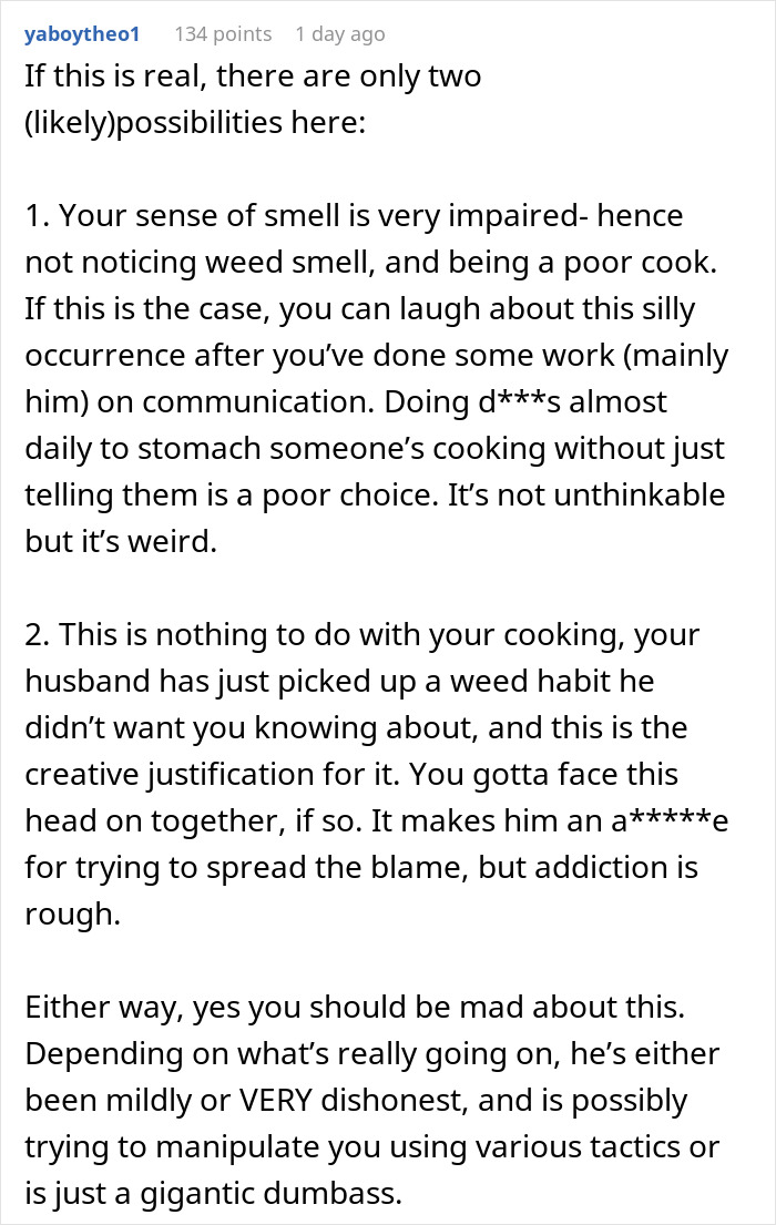 Wife Thinks Her Husband Loves Her Cooking, Is Confused When She Finds Out Why Wife Thinks Her Husband Loves Her Cooking, Is Confused When She Finds Out Why