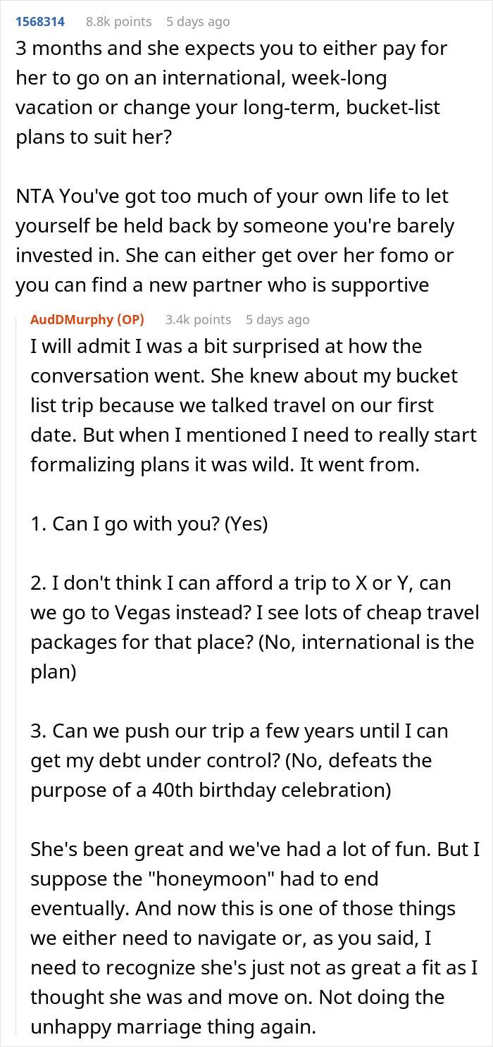 Woman Throws A Fit After BF Ignores Her Financial Turmoil To Throw An International B-Day Trip Woman Throws A Fit After BF Ignores Her Financial Turmoil To Throw An International B-Day Trip