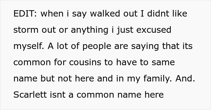 “[Am I The Jerk] For Walking Out Of The Room After My Brother Told Me The Name Of His Baby?”