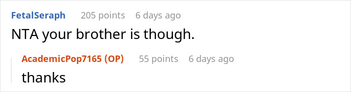 “[Am I The Jerk] For Walking Out Of The Room After My Brother Told Me The Name Of His Baby?”