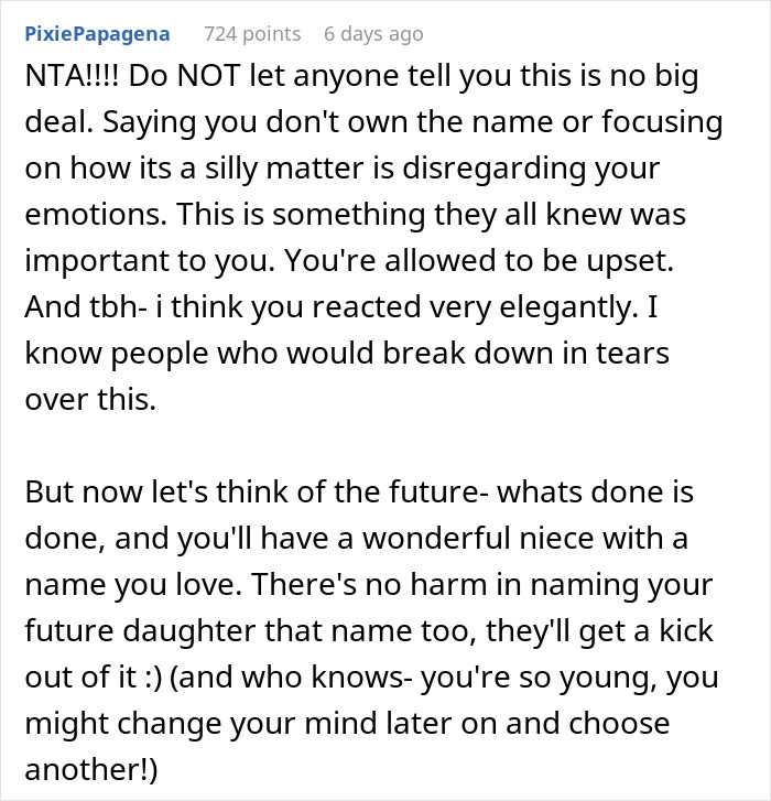 “[Am I The Jerk] For Walking Out Of The Room After My Brother Told Me The Name Of His Baby?”