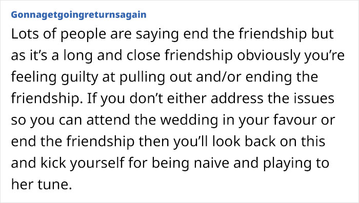 Bride Places Incomprehensible Demands On Her Best Friend Of 25 Years, Destroys Their Friendship Bride Places Incomprehensible Demands On Her Best Friend Of 25 Years, Destroys Their Friendship