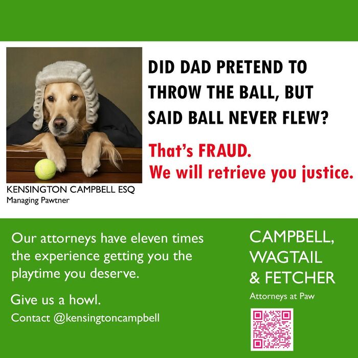 A Series Of Parody Ads For All The Dogs Seeking Attorney Services By Kensington Campbell (26 New Pics) A Series Of Parody Ads For All The Dogs Seeking Attorney Services By Kensington Campbell (26 New Pics)