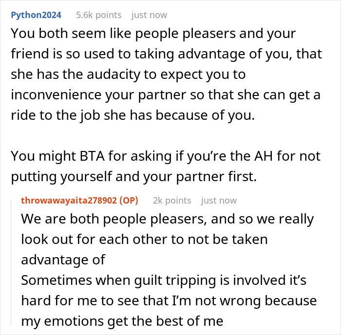 “AITA For Refusing To Ask My Partner If He’ll Drive My Friend To Work When I Go On Maternity Leave?” “AITA For Refusing To Ask My Partner If He’ll Drive My Friend To Work When I Go On Maternity Leave?”