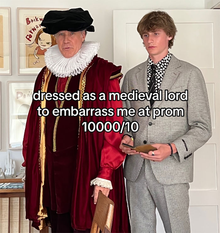 Will Ferrell Dresses Up As “Medieval Lord” To Embarrass His Son On Prom Day Will Ferrell Dresses Up As “Medieval Lord” To Embarrass His Son On Prom Day