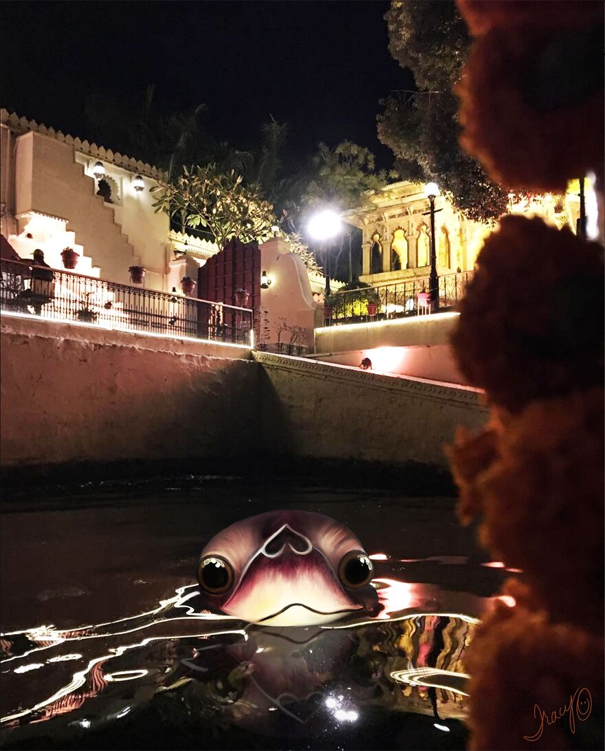 I Make Cute Art By Adding Drawn Animals To Random Photos (39 Pics)